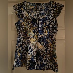 Essentials by Milano multi color cap sleeve shirt size S